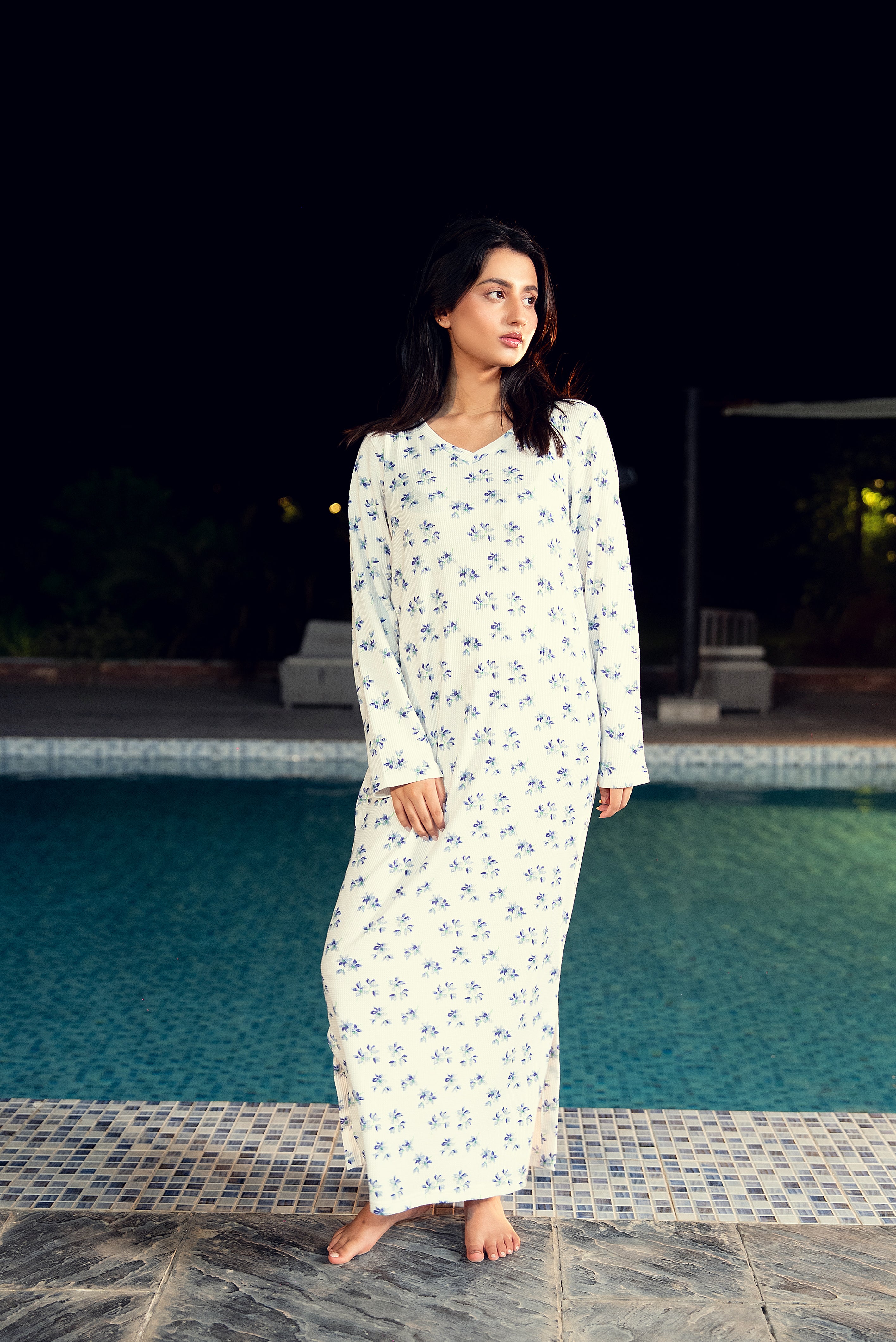 Blue Meadow Thermal Nightdress